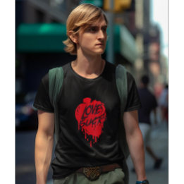 Love Sucks, Anti Valentine's Day Modern Design T-Shirt
