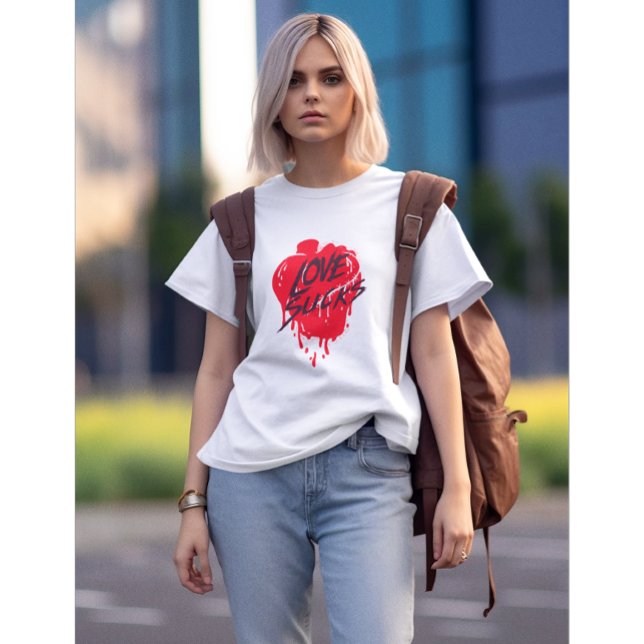 Love Sucks, Anti Valentine's Day Modern Design T-Shirt (Creator Uploaded)