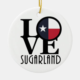 LOVE Sugar Land Ceramic Ornament