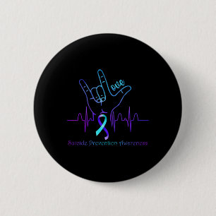 Love Suicide Prevention Awareness Ribbon Support 6 Cm Round Badge