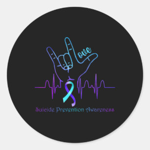 Love Suicide Prevention Awareness Ribbon Support Classic Round Sticker