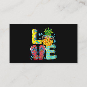 Love Summer Flip Flops Pineapple Tropical Fruit Be Business Card