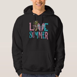 Love Summer Pineapple Skull Watermelon Summer Fru Hoodie