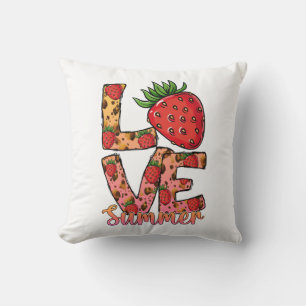 Love & Summer   Pink & Brown   Fresh Strawberry Cushion