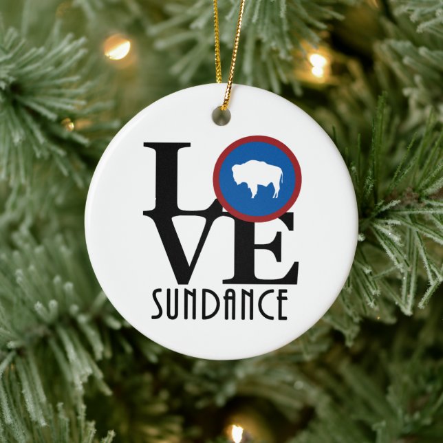 LOVE Sundance Wyoming Ceramic Ornament (Tree)
