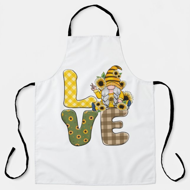 Love Sunflower Gnome Apron (Front)