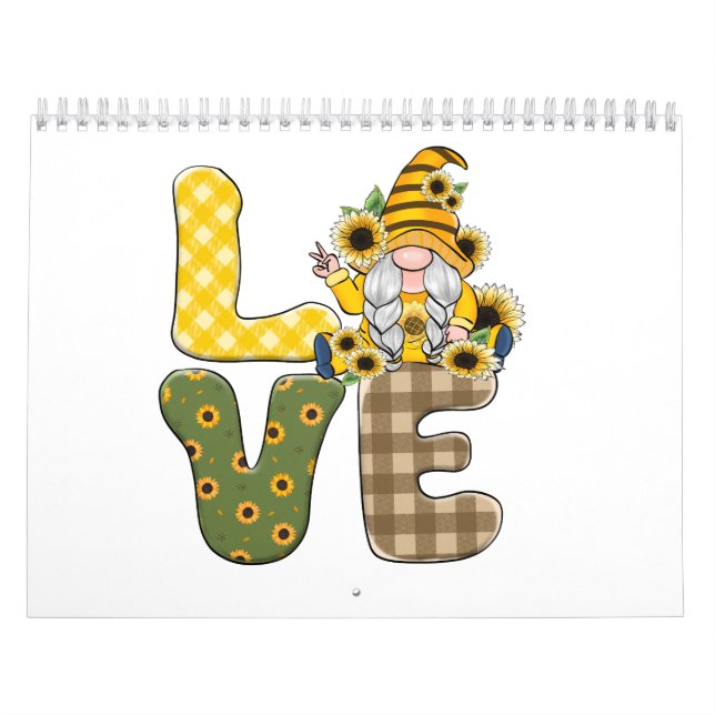 Love Sunflower Gnome Calendar (Cover)