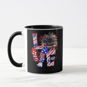 LOVE Sunflower Leopard Fireworks Bus Aide Life Mug