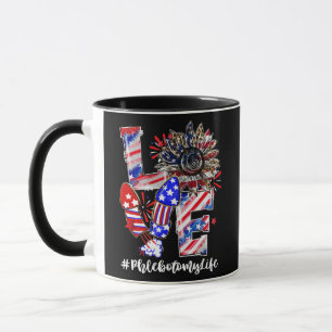 LOVE Sunflower Leopard Fireworks Phlebotomy Life Mug