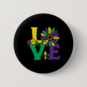 Love Sunflower Mardi Gras New Orleans Flower Women 6 Cm Round Badge