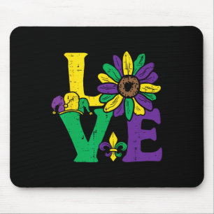 Love Sunflower Mardi Gras New Orleans Flower Women Mouse Pad