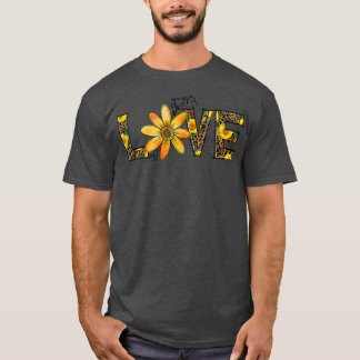 Love Sunflowers Leopard Print T-Shirt Copy