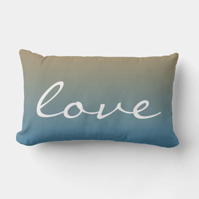 Love sunset blue peach lumbar cushion (Front)