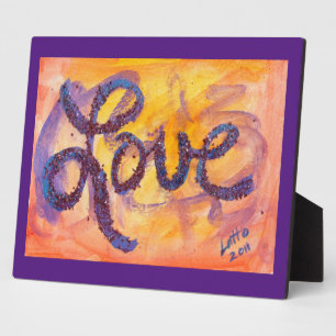 Love Sunset Golden Glow Painting Poem Plaque