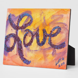Love Sunset Golden Glow Painting Poem Plaque