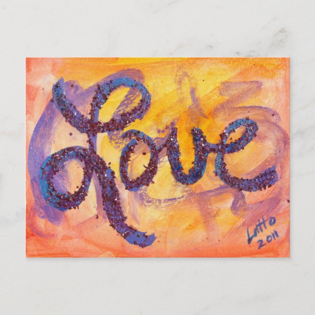 Love Sunset Golden Glow Postcard (Front)