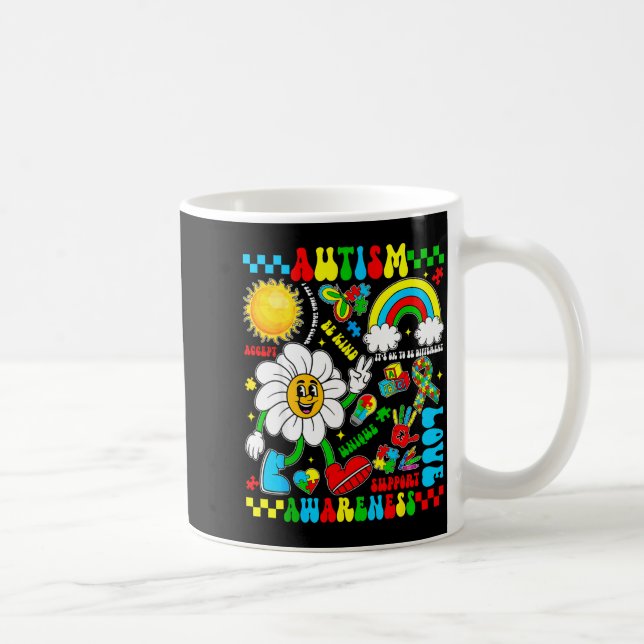 Love support accept autistic autism awareness coffee mug (Right)