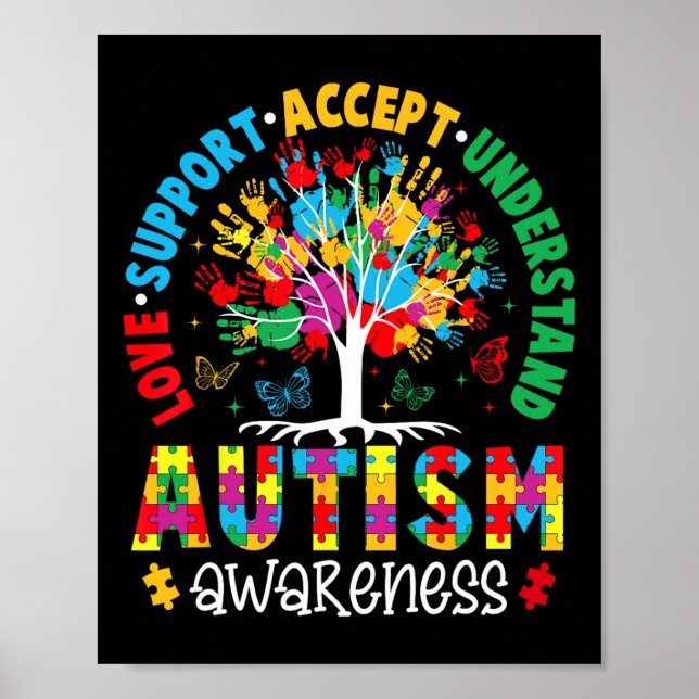 Love Support Accept Understand Autism Awareness Ac Poster (Front)