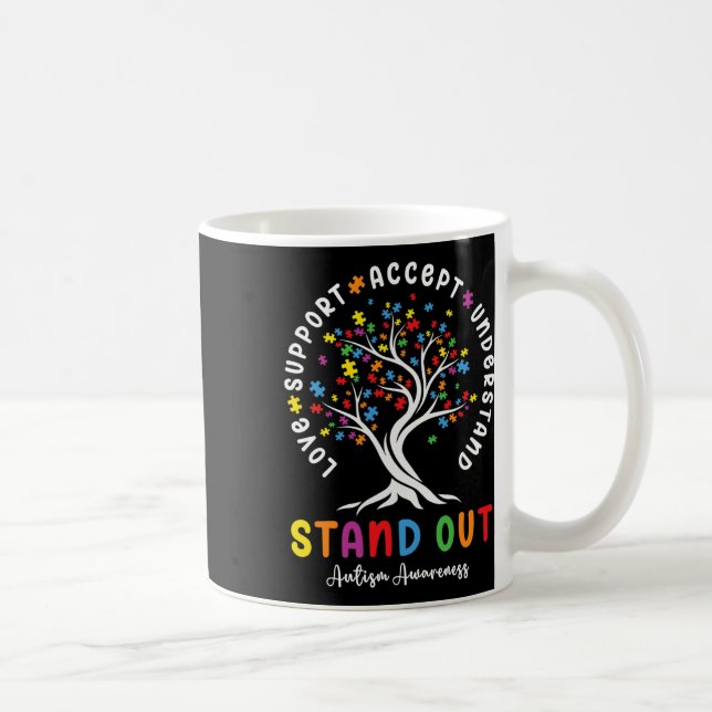 Love Support Accept Understand Autism Awareness Au Coffee Mug (Right)