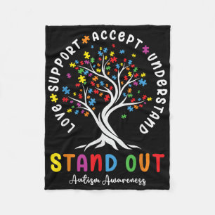 Love Support Accept Understand Autism Awareness Au Fleece Blanket