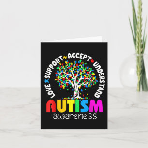 Love Support Accept Understand Autism Awareness Card