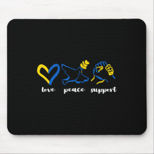 Love Support Peace Ukraine Awareness Heart Unity M Mouse Pad