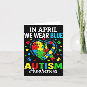 Love Suprt Heart Puzzle Men Women Kids Autism Card