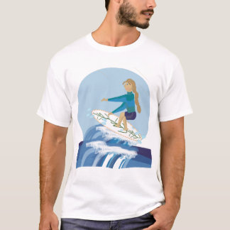 Love Surfing Theme Illustration Accessories T-Shirt