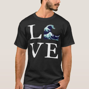 Love Surfing Waves Sea Water emoji icon gift astro T-Shirt