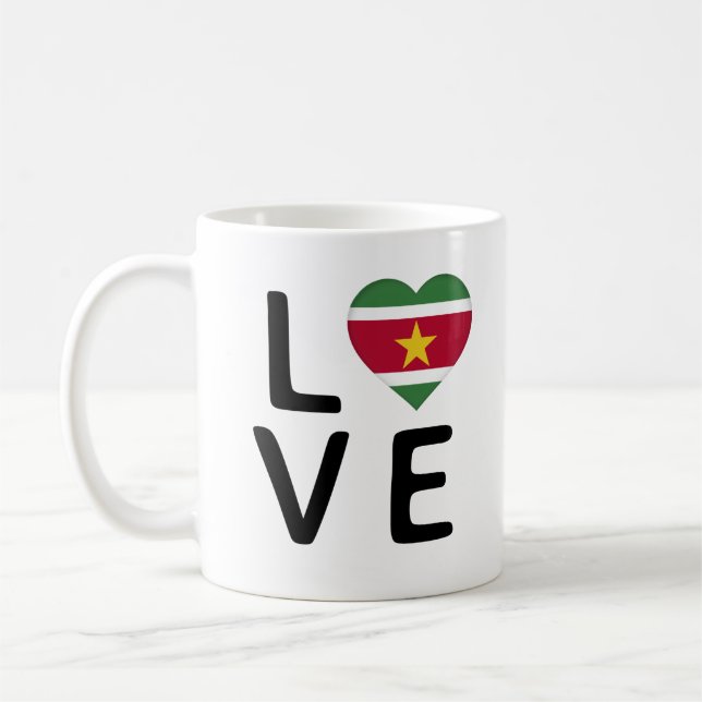 Love - Suriname Flag Coffee Mug (Left)