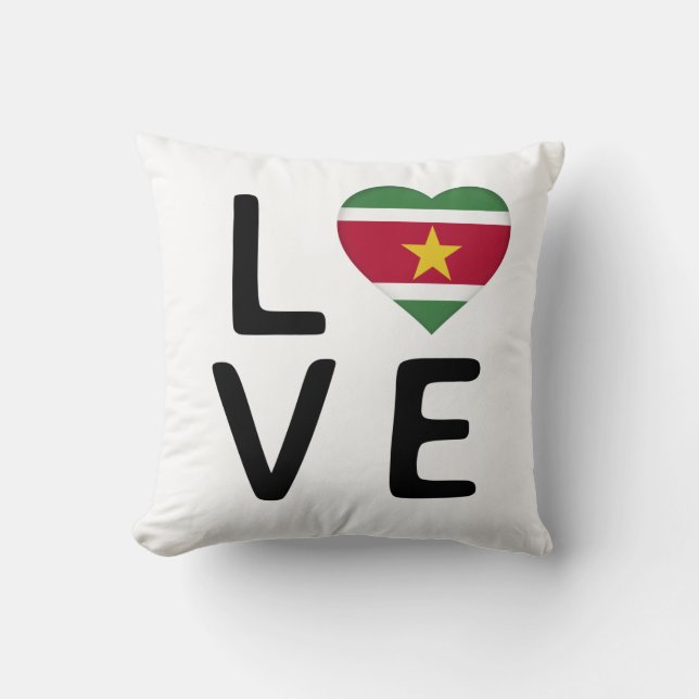 Love - Suriname Flag Cushion (Front)