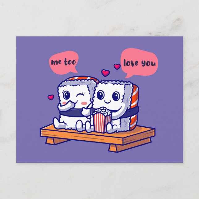 Love Sushi Couple Postcard (Front)