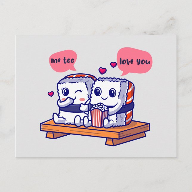Love Sushi Couple Postcard (Front)