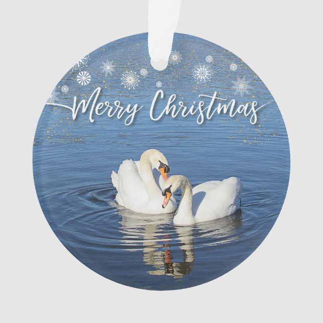 Love Swans Christmas Ornament (Front)