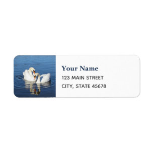 Love Swans Return Address Label