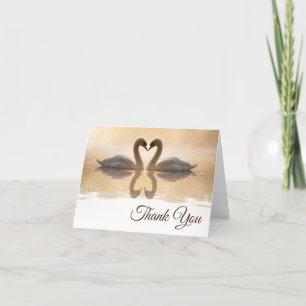 Love Swans Wedding Thank You Card