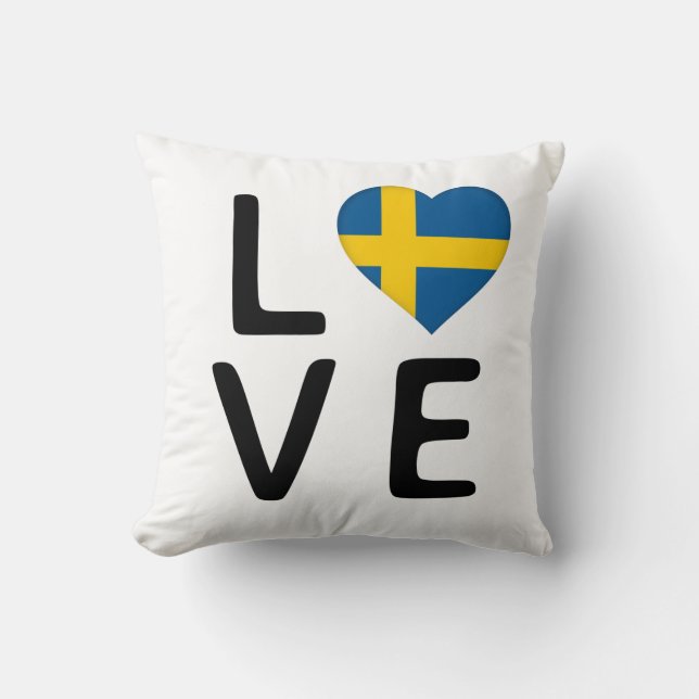 Love - Sweden Flag Cushion (Front)