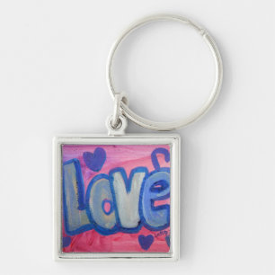 Love Sweet Candy Art Word Painting Keychain