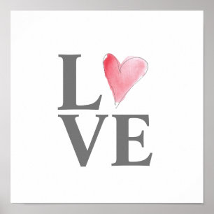 LOVE Sweet Heart Pink Timeless Art Valentine Poster