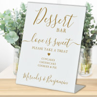 Love Sweet Personalised Gold Wedding Dessert Bar