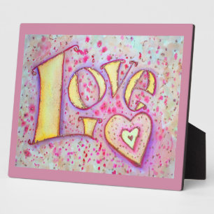 Love Sweet Pink Painting Poem Plaque