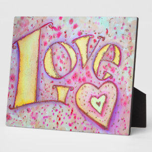 Love Sweet Pink Painting Poem Plaque