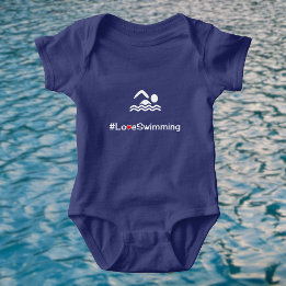 Love Swimming pictogram swimmer Baby Bodysuit