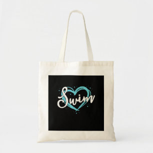 Love Swimming Swim Team Heart Lover Blue Swimmer Tote Bag