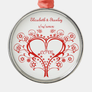 Love Swirl Heart Valentine’s Day custom ornament