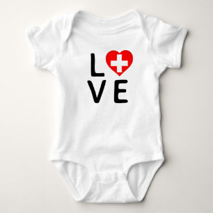 Love - Switzerland Flag Baby Bodysuit