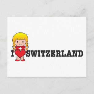 Love Switzerland Postcard