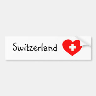 Love Switzerland - Swiss heart bumper sticker