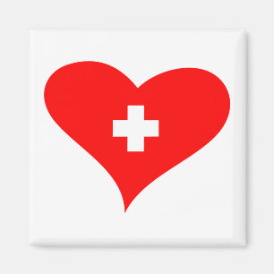 Love Switzerland - Swiss heart fridge magnet