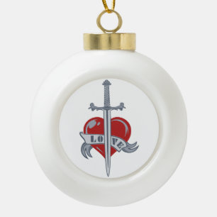 Love Sword custom Christmas ornament